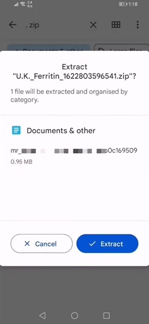 Estrai zip Android